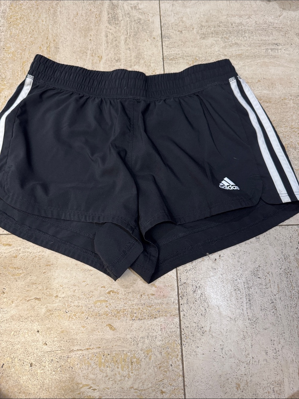 adidas Black Athletic Shorts with White 3-Stripes